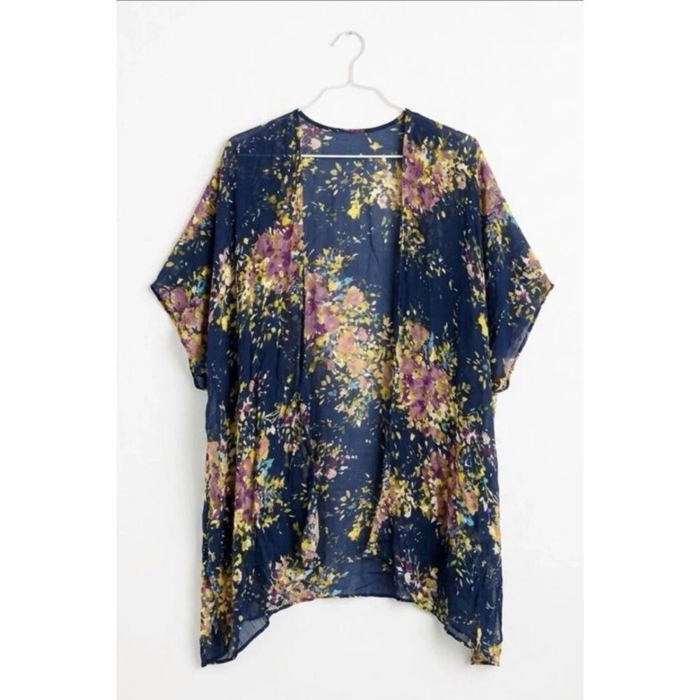 LoveStitch Floral Boho Gauzy Kimono Wrap Festival Beach Resortwear